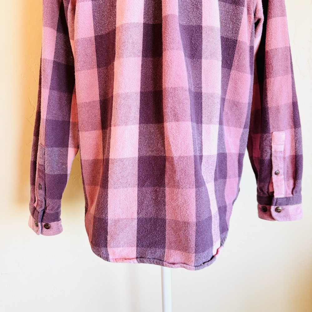 L.L. Bean Pink & Purple Plaid Flannel - Picture 10 of 12